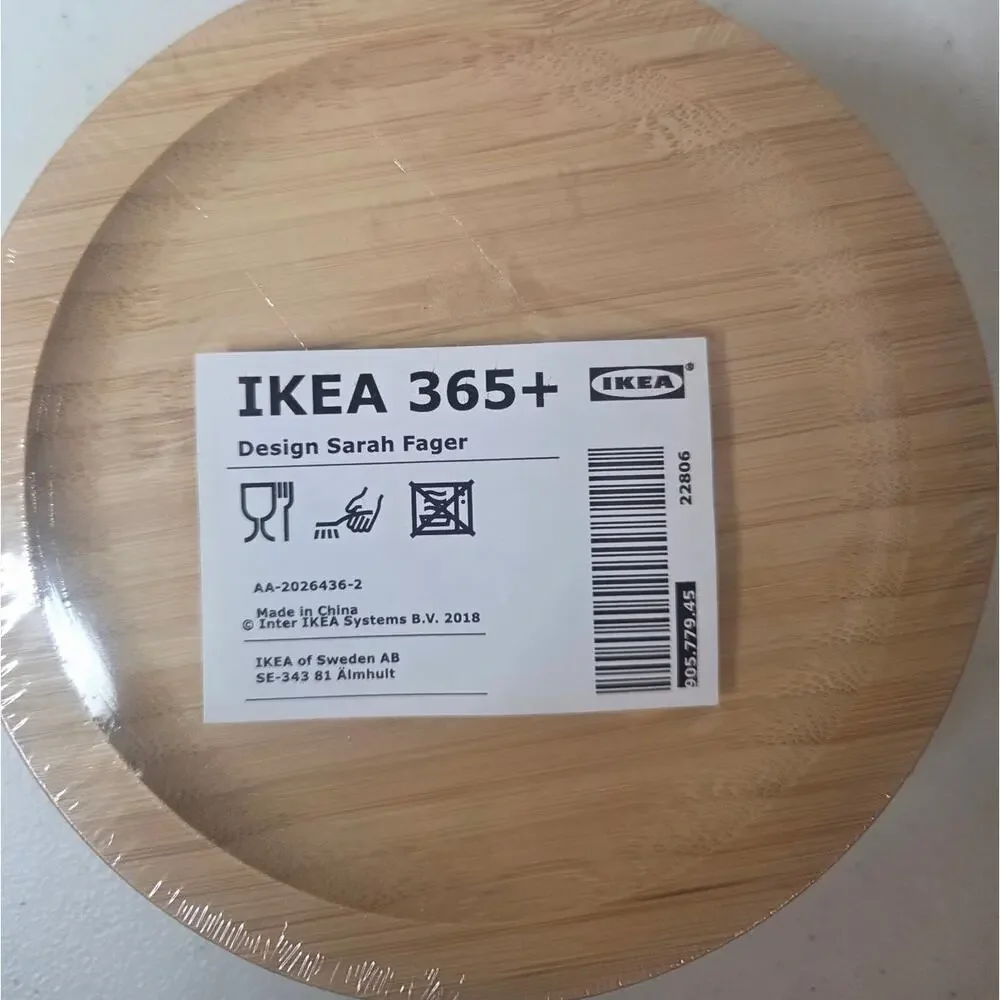 Ikea Bamboo 2-in-1 Coaster and Lid, 9 cm Diameter, Set of 2 New with Seal 365+